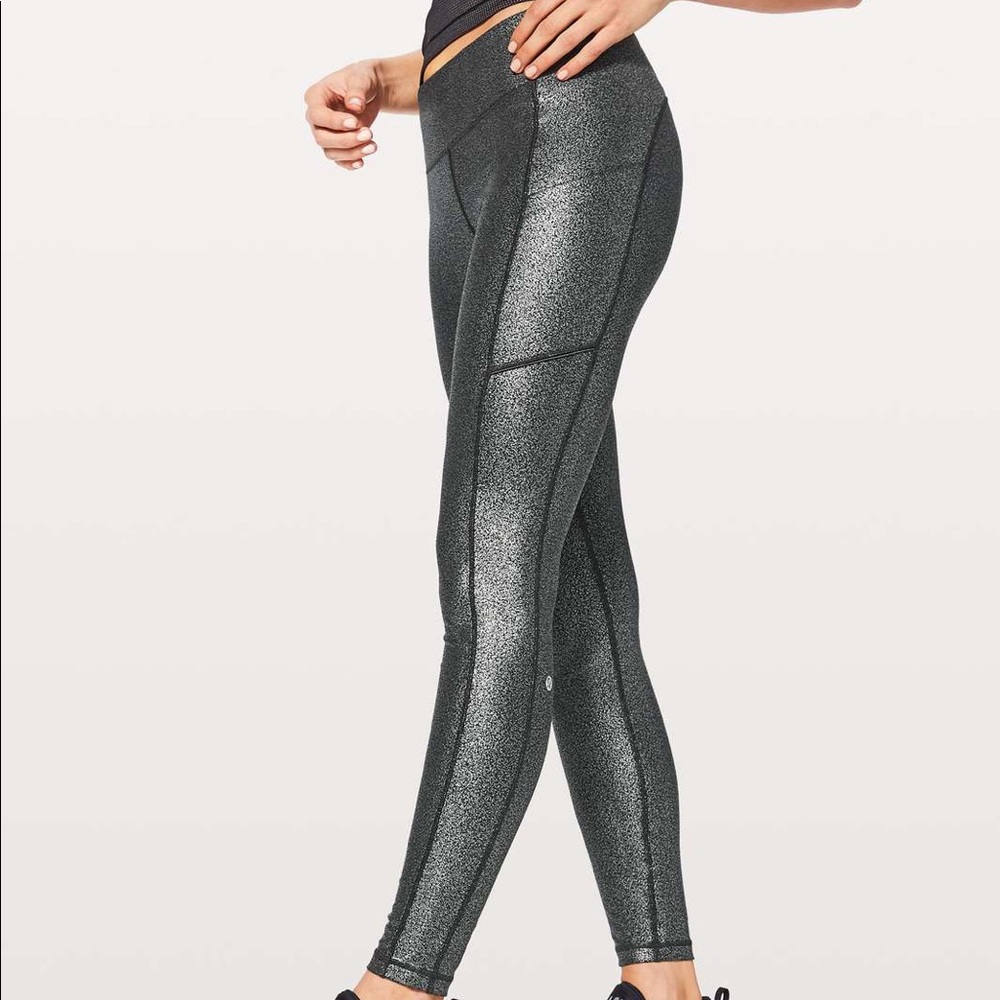 Lululemon Speed Up tight in silver “Foil” color